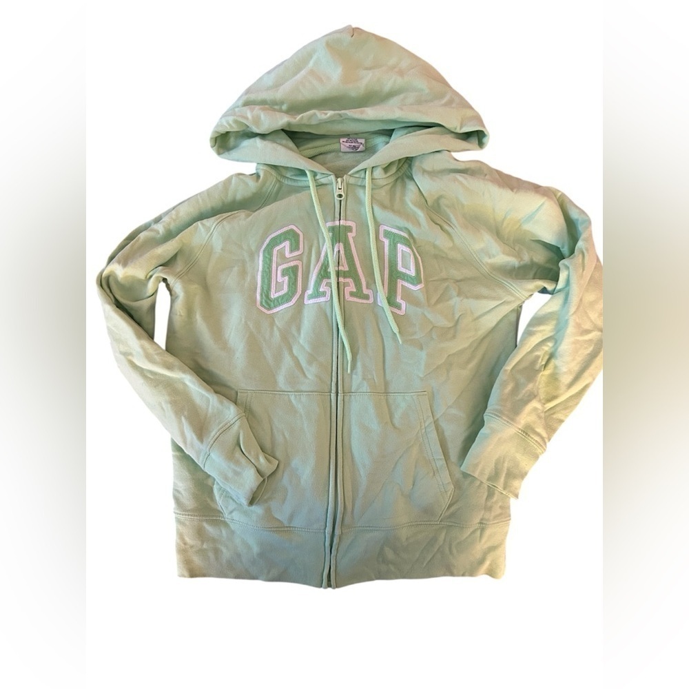 GAP Green Hooded Zip-Up Jacket Sporty Design